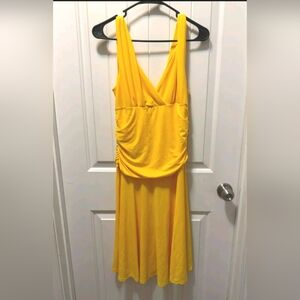 Women's Sundress, Yellow ,Slimming Midriff/Waist Style, Stretch Size 2X ASSA